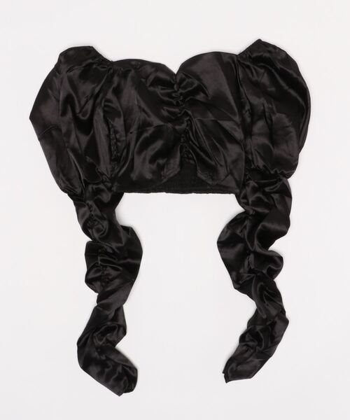 Twinkle;pm（トゥインクルピーエム）の「ギャザーショート丈オフショル（シャツ/ブラウス・レディース・ホワイト/ブラック/ピンク・FREE）」の2枚目の写真