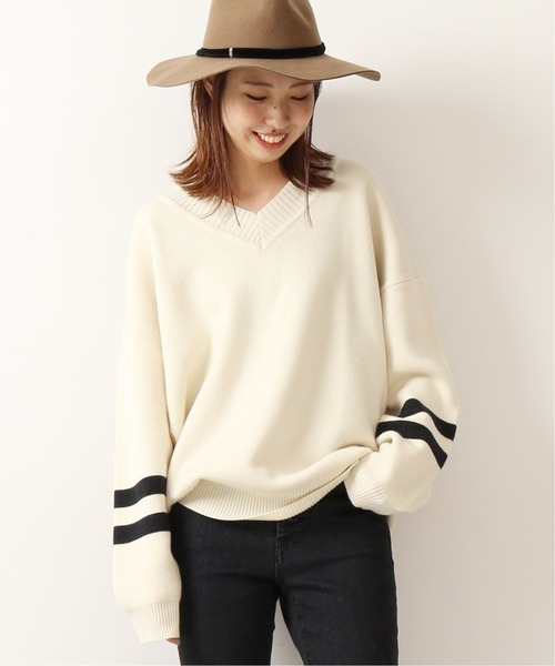 驚きの価格 スピックアンドスパン Vネックネックニット シャツ ブラウス 半袖 袖なし Hlt No