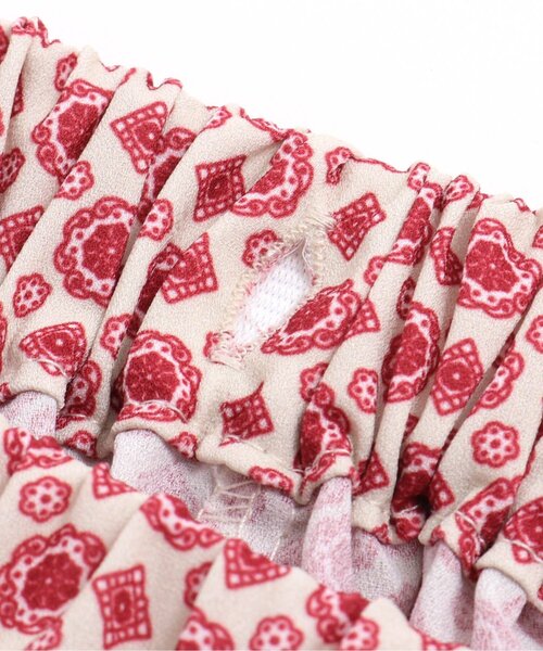 Otonato（オトナト）の「ラップ総柄パンツ 9分丈_ママ【親子でおそろいリンクコーデ】（その他パンツ・レディース・ネイビー/レッド・MEDIUM）」の7枚目の写真