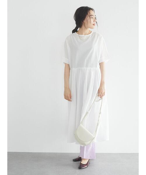 CRAFT STANDARD BOUTIQUE（クラフトスタンダードブティック）の「インドコットン ファーマーズワンピース　＊◇（ワンピース・レディース・ブルー系その他7/オフホワイト/ブラック・FREE）」の4枚目の写真