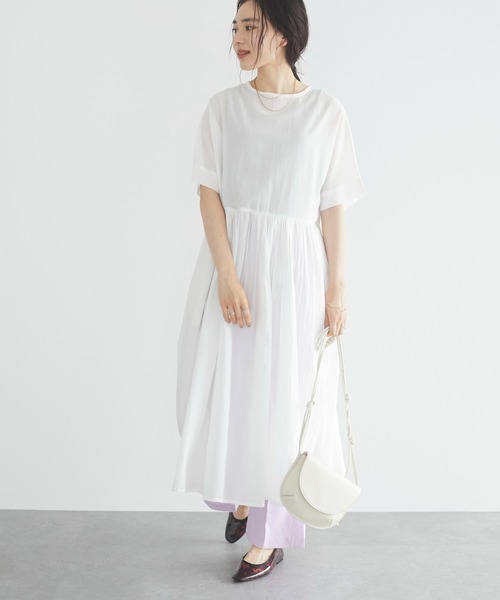 CRAFT STANDARD BOUTIQUE（クラフトスタンダードブティック）の「インドコットン ファーマーズワンピース　＊◇（ワンピース・レディース・ブルー系その他7/オフホワイト/ブラック・FREE）」の2枚目の写真