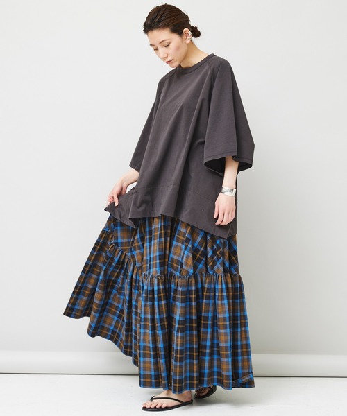 Curensology（カレンソロジー）の「Curensology(カレンソロジー)/スクエアビッグＴシャツ（Tシャツ/カットソー・レディース・ホワイト/チャコールグレー/ブルー/ピンク・FREE）」の7枚目の写真