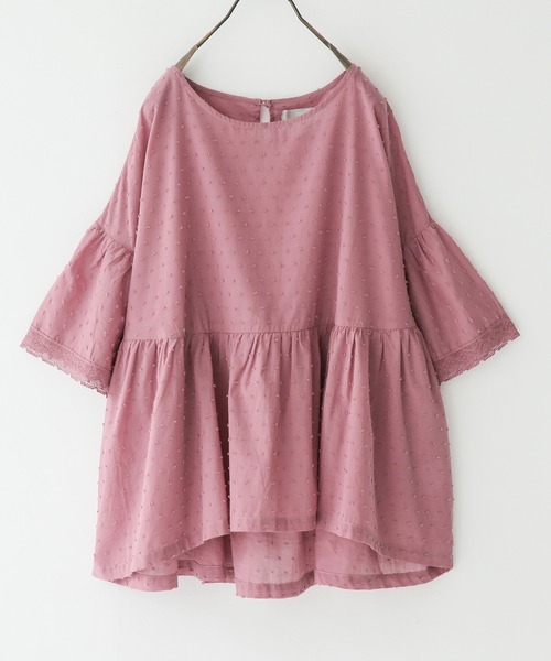 n'OrLABEL（ノアールレーベル）の「【廃盤】『フレアレース袖ドビードットブラウス』（シャツ/ブラウス・レディース・ブラック/オフホワイト/ピンク/イエロー・FREE）」の4枚目の写真