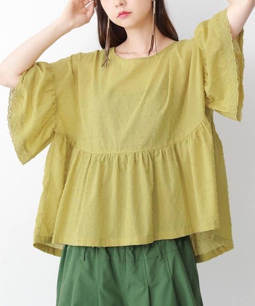 n'OrLABEL（ノアールレーベル）の「【廃盤】『フレアレース袖ドビードットブラウス』（シャツ/ブラウス・レディース・ブラック/オフホワイト/ピンク/イエロー・FREE）」の14枚目の写真