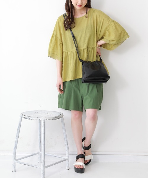 n'OrLABEL（ノアールレーベル）の「【廃盤】『フレアレース袖ドビードットブラウス』（シャツ/ブラウス・レディース・ブラック/オフホワイト/ピンク/イエロー・FREE）」の12枚目の写真