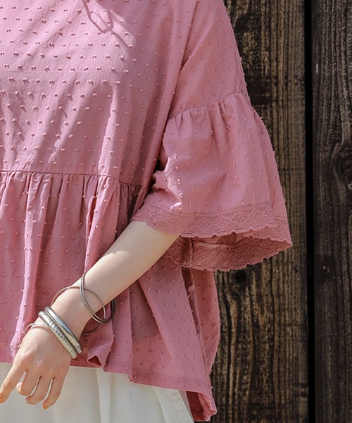 n'OrLABEL（ノアールレーベル）の「【廃盤】『フレアレース袖ドビードットブラウス』（シャツ/ブラウス・レディース・ブラック/オフホワイト/ピンク/イエロー・FREE）」の18枚目の写真