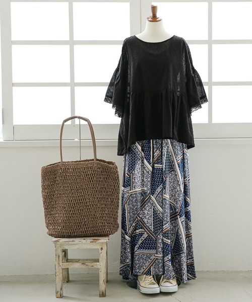 n'OrLABEL（ノアールレーベル）の「【廃盤】『フレアレース袖ドビードットブラウス』（シャツ/ブラウス・レディース・ブラック/オフホワイト/ピンク/イエロー・FREE）」の19枚目の写真