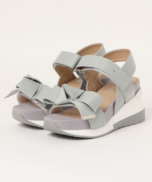 SUNNY ROOM（サニールーム）の「【厚底】リボンストラップスポーツサンダル 1084WK（サンダル・レディース・ライトグレー/ブラック/ピンクベージュ・M/L/S/LL）」の3枚目の写真