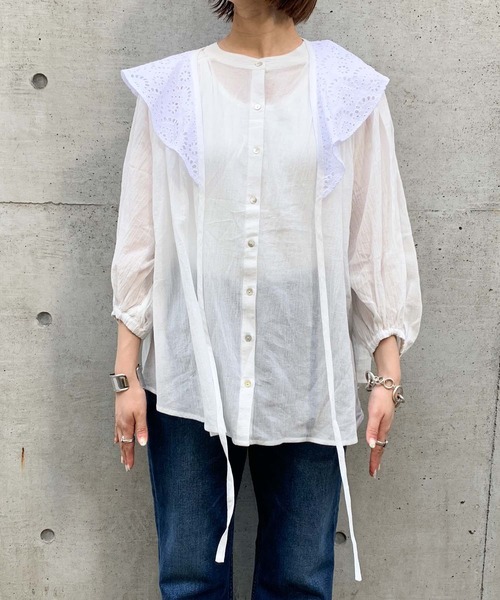 CIAOPANIC TYPY（チャオパニックティピー）の「レース襟付きボリュームブラウス（シャツ/ブラウス・レディース・ホワイト・ONE SIZE）」の15枚目の写真