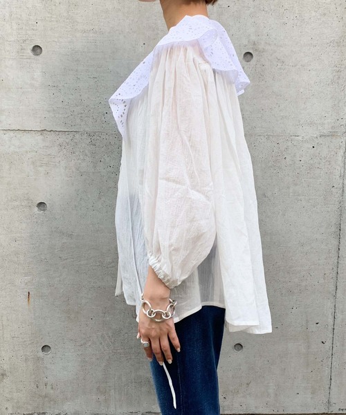 CIAOPANIC TYPY（チャオパニックティピー）の「レース襟付きボリュームブラウス（シャツ/ブラウス・レディース・ホワイト・ONE SIZE）」の3枚目の写真