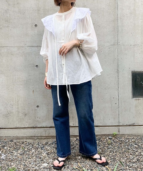 CIAOPANIC TYPY（チャオパニックティピー）の「レース襟付きボリュームブラウス（シャツ/ブラウス・レディース・ホワイト・ONE SIZE）」の10枚目の写真