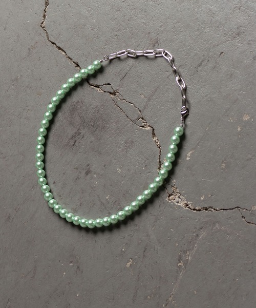 me+em select（ミームセレクト）の「【 handmade  original 】2WAYパールチェーンネックレス（ネックレス・レディース・ホワイト/ブラック/グリーン/Y/ホワイト×ブラック/A/B/C・FREE）」の16枚目の写真