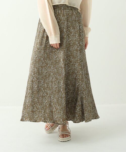 RAY CASSIN（レイカズン）の「楊柳単色花柄スカート（スカート・レディース・オレンジ/グリーン/キナリ・FREE）」の4枚目の写真