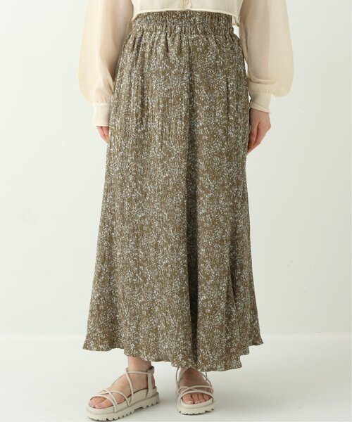 RAY CASSIN（レイカズン）の「楊柳単色花柄スカート（スカート・レディース・オレンジ/グリーン/キナリ・FREE）」の8枚目の写真