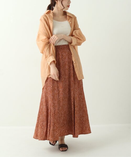 RAY CASSIN（レイカズン）の「楊柳単色花柄スカート（スカート・レディース・オレンジ/グリーン/キナリ・FREE）」の17枚目の写真