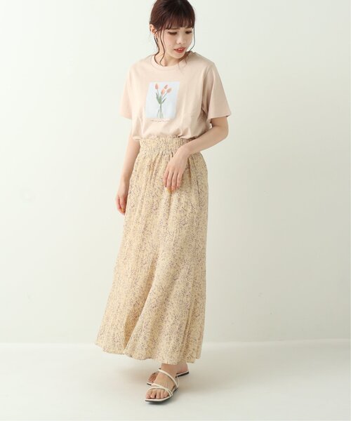 RAY CASSIN（レイカズン）の「楊柳単色花柄スカート（スカート・レディース・オレンジ/グリーン/キナリ・FREE）」の22枚目の写真