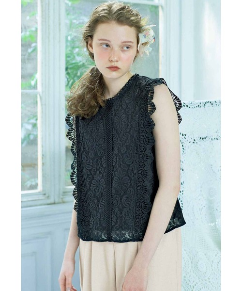 シロップ．（シロップ．）の「レディーなレースのノースリーブトップス（その他トップス・レディース・ブラック/ベージュ・SMALL/MEDIUM/LARGE/X-LARGE/XX-LARGE）」の5枚目の写真