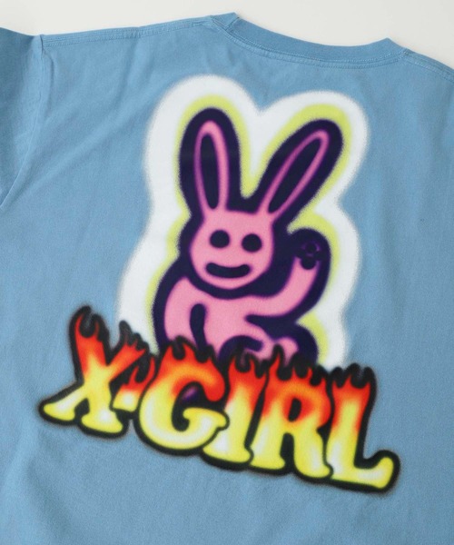 X-girl（エックスガール）の「GRAFFITI BUNNY S/S TEE（Tシャツ/カットソー・レディース・ブラック/ライトブルー/ホワイト/ベージュ・L/M/XL/S/SMALL/MEDIUM/LARGE）」の17枚目の写真