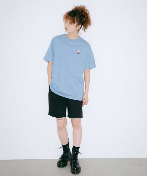 X-girl（エックスガール）の「GRAFFITI BUNNY S/S TEE（Tシャツ/カットソー・レディース・ブラック/ライトブルー/ホワイト/ベージュ・L/M/XL/S/SMALL/MEDIUM/LARGE）」の20枚目の写真