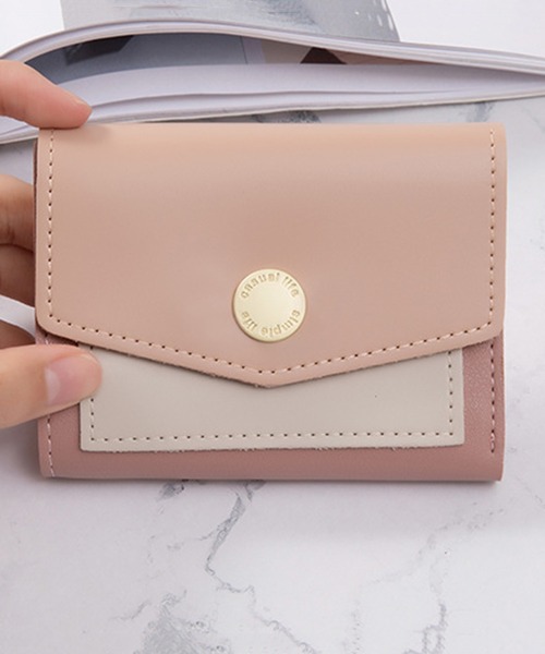 STYLEBLOCK（スタイルブロック）の「バイカラーコンパクト財布（財布・レディース・ブラック/ベージュ/ピンク/ブルー/グリーン・FREE）」の5枚目の写真