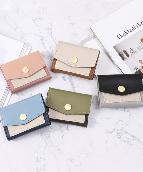 STYLEBLOCK（スタイルブロック）の「バイカラーコンパクト財布（財布・レディース・ブラック/ベージュ/ピンク/ブルー/グリーン・FREE）」の12枚目の写真