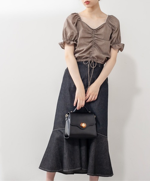 OLIVE des OLIVE（オリーブデオリーブ）の「【WEB限定】べっ甲ひねりショルダー（ショルダーバッグ・レディース・ブラック/ワインレッド/ダークブラウン/ダークベージュ・FREE）」の6枚目の写真