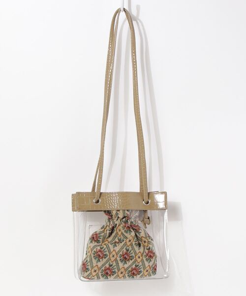 WEGO（ウィゴー）の「WEGO/クリアロングショルダートートバッグ（ショルダーバッグ・レディース・ブラック/ベージュ/オフホワイト/カーキ・FREE）」の11枚目の写真