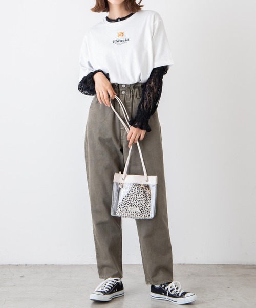 WEGO（ウィゴー）の「WEGO/クリアロングショルダートートバッグ（ショルダーバッグ・レディース・ブラック/ベージュ/オフホワイト/カーキ・FREE）」の12枚目の写真