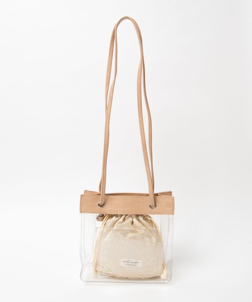 WEGO（ウィゴー）の「WEGO/クリアロングショルダートートバッグ（ショルダーバッグ・レディース・ブラック/ベージュ/オフホワイト/カーキ・FREE）」の20枚目の写真