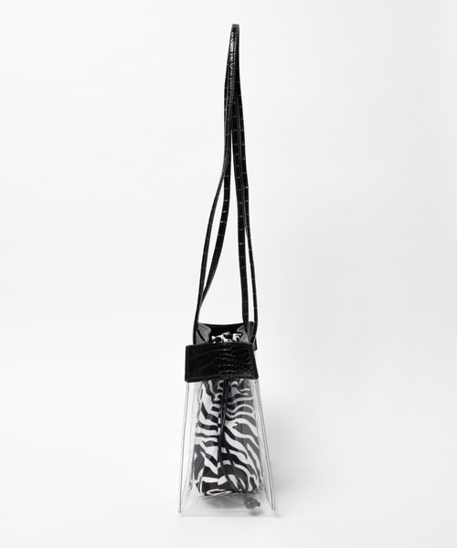 WEGO（ウィゴー）の「WEGO/クリアロングショルダートートバッグ（ショルダーバッグ・レディース・ブラック/ベージュ/オフホワイト/カーキ・FREE）」の18枚目の写真