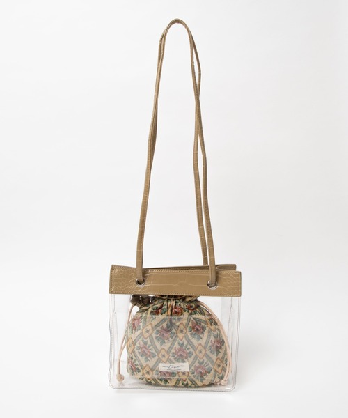 WEGO（ウィゴー）の「WEGO/クリアロングショルダートートバッグ（ショルダーバッグ・レディース・ブラック/ベージュ/オフホワイト/カーキ・FREE）」の5枚目の写真