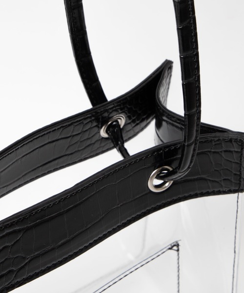 WEGO（ウィゴー）の「WEGO/クリアロングショルダートートバッグ（ショルダーバッグ・レディース・ブラック/ベージュ/オフホワイト/カーキ・FREE）」の10枚目の写真