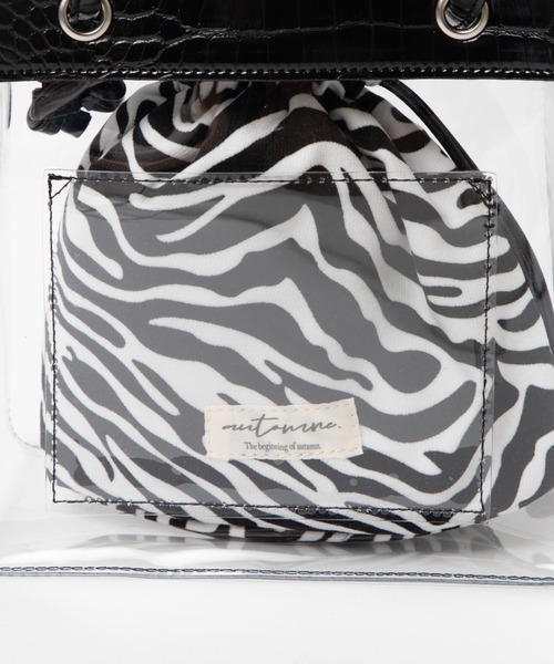 WEGO（ウィゴー）の「WEGO/クリアロングショルダートートバッグ（ショルダーバッグ・レディース・ブラック/ベージュ/オフホワイト/カーキ・FREE）」の16枚目の写真