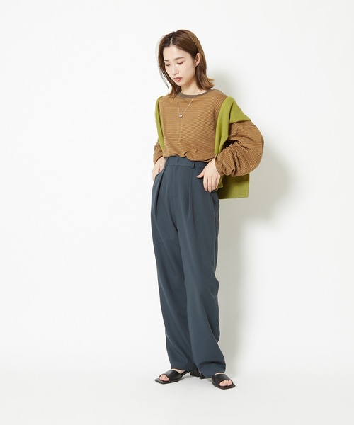 CIAOPANIC(チャオパニック)の「タックテーパードスラックスパンツ(スラックス・レディース・グリーン/チャコールグレー/ブラウン・MEDIUM/SMALL)」の11枚目の写真