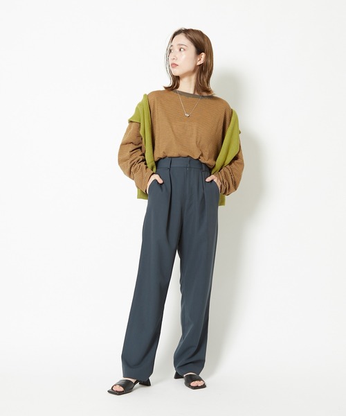 CIAOPANIC(チャオパニック)の「タックテーパードスラックスパンツ(スラックス・レディース・グリーン/チャコールグレー/ブラウン・MEDIUM/SMALL)」の12枚目の写真