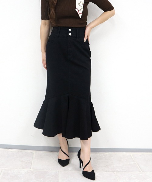 ROYAL PARTY（ロイヤルパーティー）の「デニムマーメイドスカート（デニムスカート・レディース・ネイビー/ブラック/インディゴブルー/ブルー・SMALL/MEDIUM）」の18枚目の写真