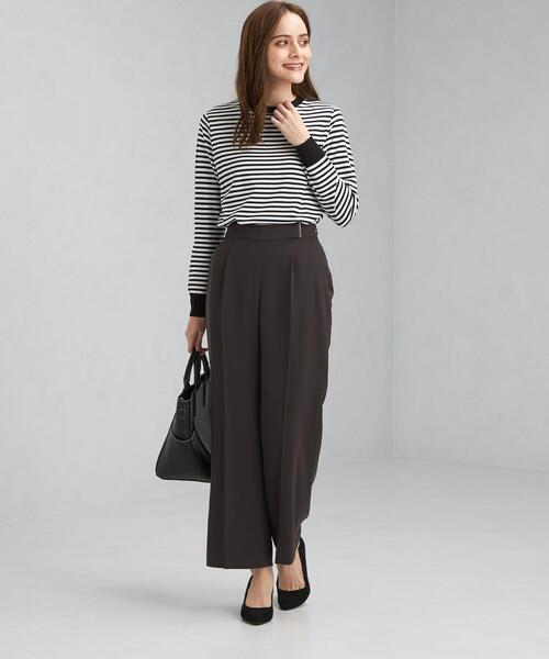 green label relaxing（グリーンレーベルリラクシング）の「ポンチ ニットソー クルーネック プルオーバー カットソー（Tシャツ/カットソー・レディース・ホワイト/ダークブラウン/その他1/ライラック・FREE）」の20枚目の写真