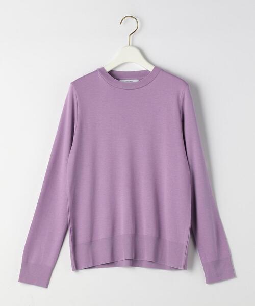 green label relaxing（グリーンレーベルリラクシング）の「ポンチ ニットソー クルーネック プルオーバー カットソー（Tシャツ/カットソー・レディース・ホワイト/ダークブラウン/その他1/ライラック・FREE）」の15枚目の写真