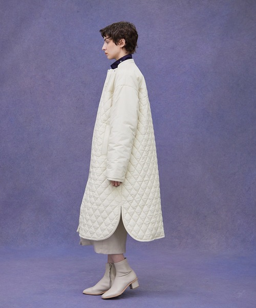 PUBLIC TOKYO（パブリックトウキョウ）の「ダイヤキルティングオーバーコート（ダウンジャケット/コート・レディース・ブラック/アイボリー・FREE）」の5枚目の写真