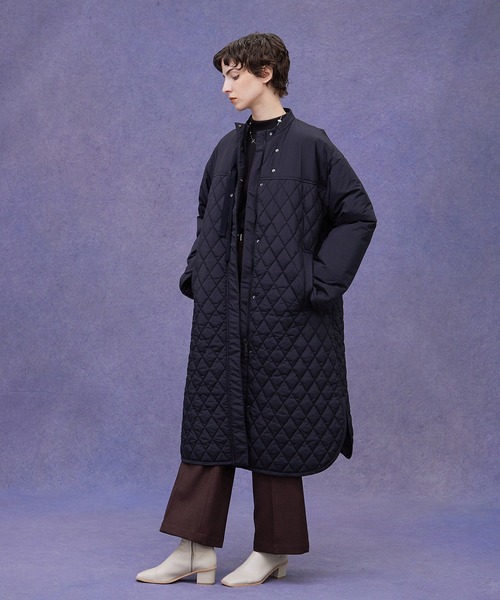 PUBLIC TOKYO（パブリックトウキョウ）の「ダイヤキルティングオーバーコート（ダウンジャケット/コート・レディース・ブラック/アイボリー・FREE）」の15枚目の写真