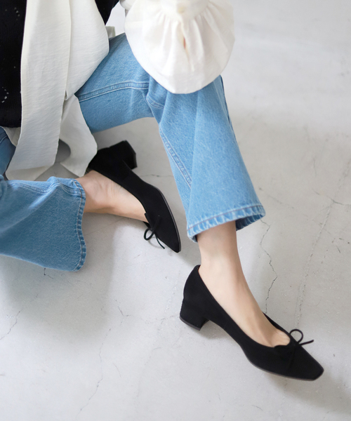 SLOBE IENA（スローブイエナ）の「SLOBE IENA スクエアバレエシューズ◆（バレエシューズ・レディース・ブラウン/ピンク/ブラック・22.5cm/24cm/23.5cm/23cm/24.5cm）」の2枚目の写真