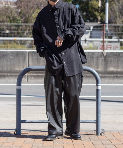 kutir(クティール)の「レトロボタンルーズシャツ(シャツ/ブラウス・メンズ・ブラック/ホワイト・MEDIUM/LARGE)」の12枚目の写真