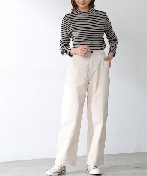 Honeys（ハニーズ）の「テレコハイネックＴ（Tシャツ/カットソー・レディース・イエロー/ベージュ系その他/グレー×ピンク/ブラック/ブラウン系その他/アイボリー・M/S/L）」の17枚目の写真