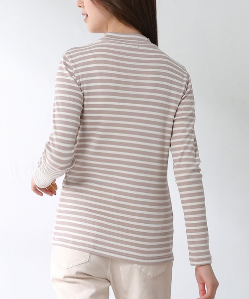 Honeys（ハニーズ）の「テレコハイネックＴ（Tシャツ/カットソー・レディース・イエロー/ベージュ系その他/グレー×ピンク/ブラック/ブラウン系その他/アイボリー・M/S/L）」の19枚目の写真