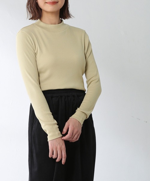 Honeys（ハニーズ）の「テレコハイネックＴ（Tシャツ/カットソー・レディース・イエロー/ベージュ系その他/グレー×ピンク/ブラック/ブラウン系その他/アイボリー・M/S/L）」の11枚目の写真