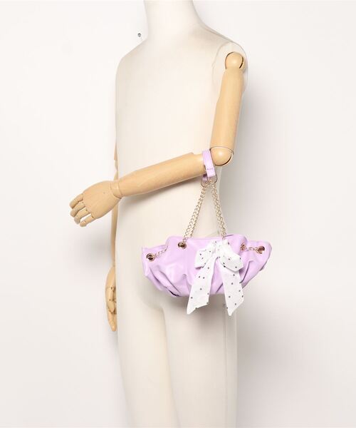 Anuenue（アヌエヌエ）の「スカーフ リボン付き ショルダーバッグ（ショルダーバッグ・レディース・ホワイト/ブラック/パープル・FREE）」の13枚目の写真