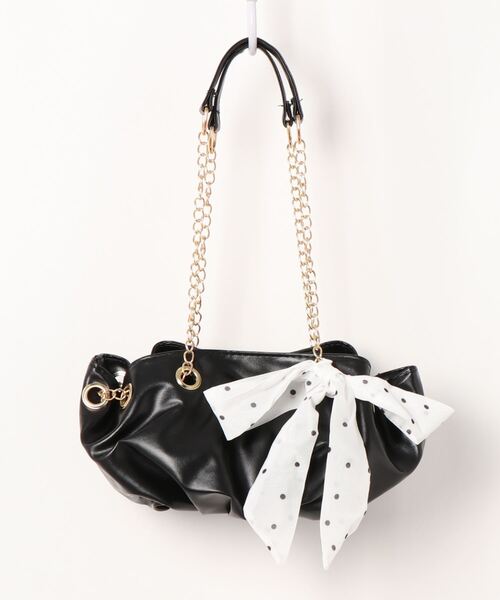 Anuenue（アヌエヌエ）の「スカーフ リボン付き ショルダーバッグ（ショルダーバッグ・レディース・ホワイト/ブラック/パープル・FREE）」の15枚目の写真