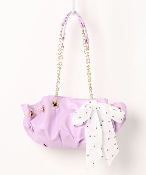 Anuenue（アヌエヌエ）の「スカーフ リボン付き ショルダーバッグ（ショルダーバッグ・レディース・ホワイト/ブラック/パープル・FREE）」の9枚目の写真