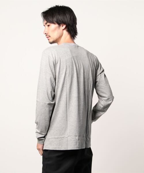 SHISKY（シスキー）の「ロゴプリント長袖カットソー（Tシャツ/カットソー・メンズ・オフホワイト/モカ/ミント/ベージュ系/ブラウン/チャコール/ベージュ/ブラック/ネイビー/杢グレー・M/L/XL）」の13枚目の写真