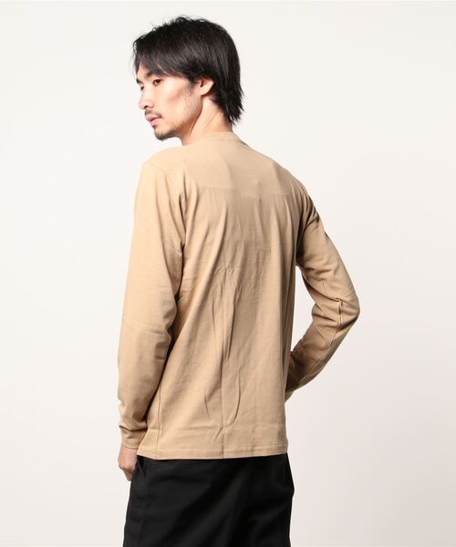 SHISKY（シスキー）の「ロゴプリント長袖カットソー（Tシャツ/カットソー・メンズ・オフホワイト/モカ/ミント/ベージュ系/ブラウン/チャコール/ベージュ/ブラック/ネイビー/杢グレー・M/L/XL）」の19枚目の写真